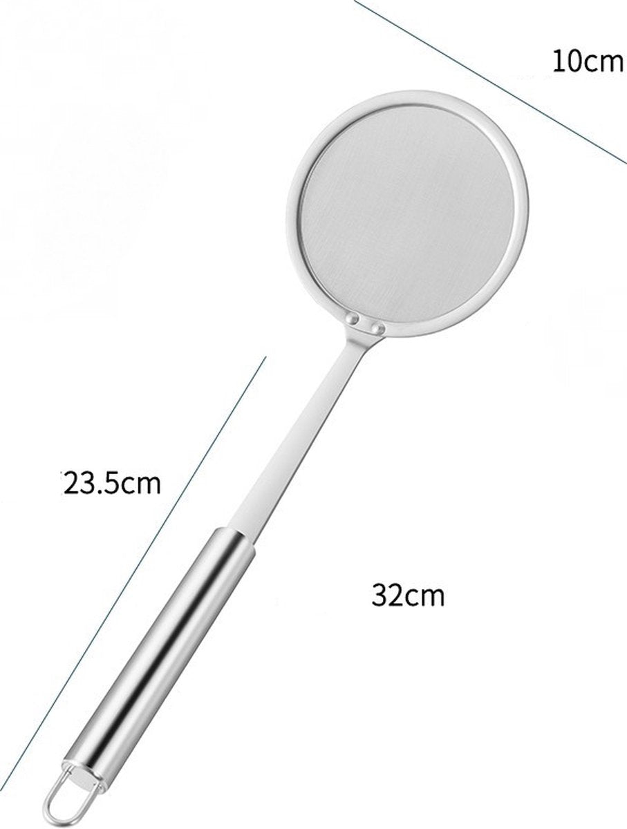 Set of 2 hanging skimmers with handle, Kitchen Tools, silver, 32 cm, stainless steel V1188-MS-313-0076