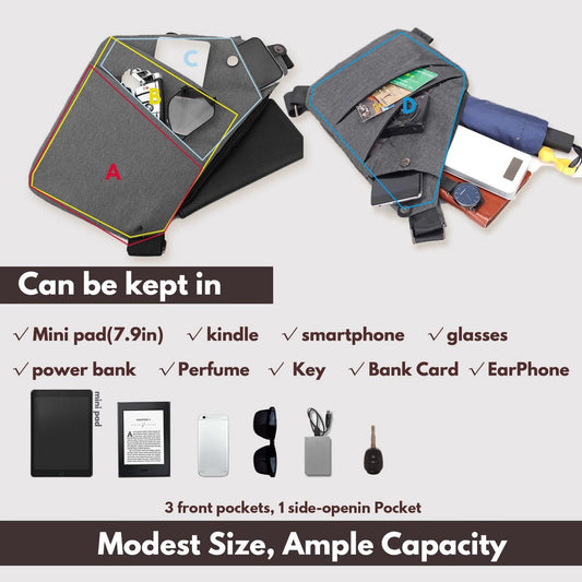 Shoulder bags - Anti-theft shoulder bags - Small shoulder bags - Multi-pocket shoulder bags - Multifunctional V1188-MS-313-0094