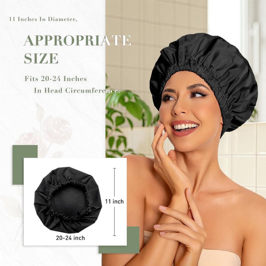 Swimming Cap - Women's Shower Cap - Large Waterproof Shower Cap - Washable Elastic Band - Swimming Cap for V1188-MS-313-0227