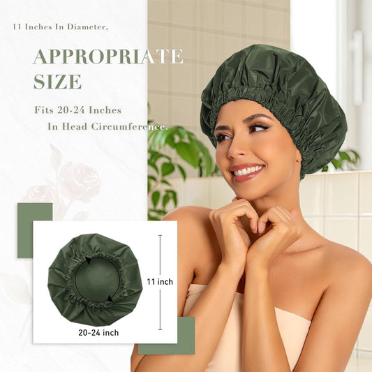 Swimming Cap - Women's Shower Cap - Large Waterproof Shower Cap - Washable Elastic Band - Swimming Cap for V1188-MS-313-0229