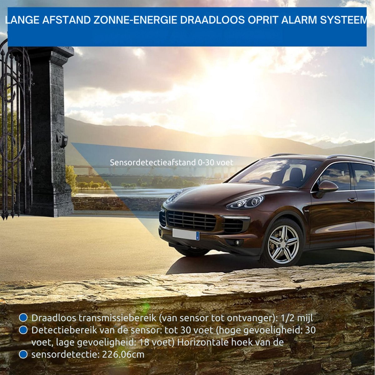 Driveway Alarm - Entry Detector - Solar Driveway Alarm - Passage Detector - Wireless = Security - V1188-MS-313-0262