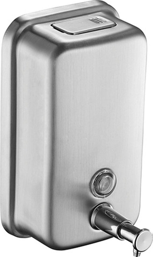 Durable commercial wall-mounted stainless steel soap dispenser with a large capacity for hand soap, V1188-MS-313-0336