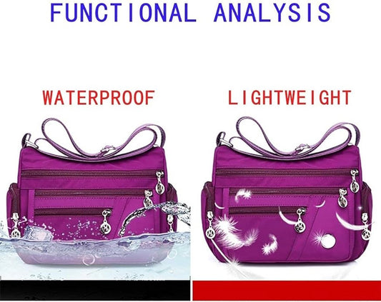 Handbags Nylon shoulder bag, multi-pocket handbag with large capacity, casual messenger bag for women, V1188-MS-313-0363