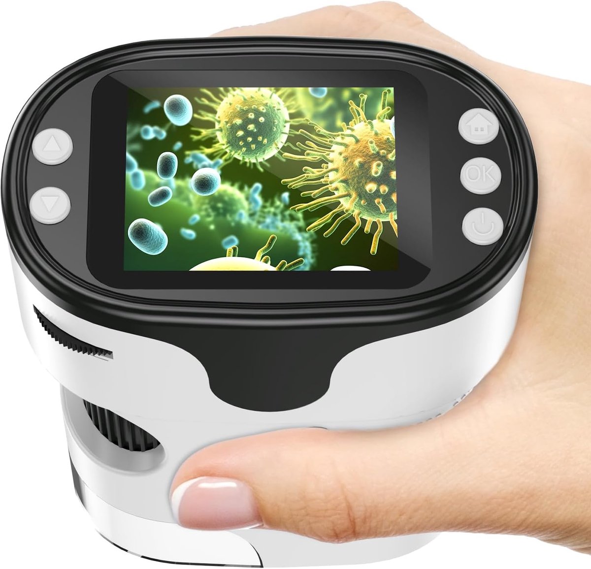 Children's Microscope - 1000X Portable Digital Microscope - 0-inch Screen - Rechargeable - With Slide Set - V1188-MS-313-0399