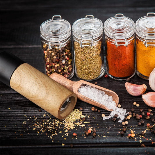 Salt and Pepper Mill - Wooden Pepper Mill - Premium Salt and Spice Mill - Wooden Salt Mill with Adjustable V1188-MS-313-0427