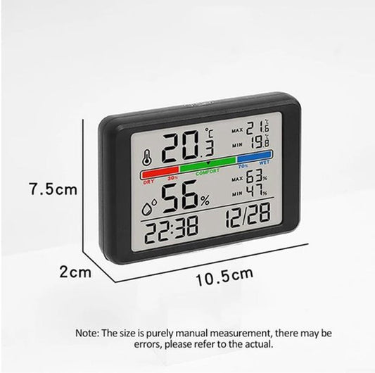 Wekker - Weather Station - Digital Hygrometer - Room Thermometer - Temperature and Humidity Meter - Baby's V1188-MS-313-0429