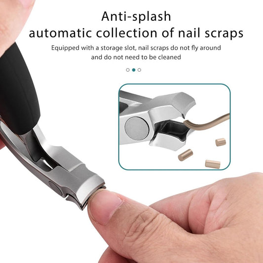 Nail Clippers - Nail Clippers for Seniors - Wide-Opening Angled Nail Clippers - Stainless Steel Nail Clippers V1188-MS-313-0487