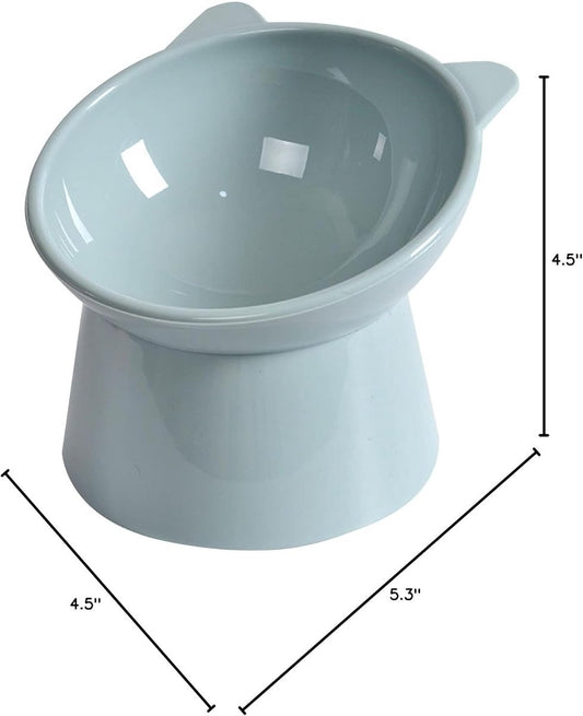 Cat bowl - Feeders - Tilting bowl - Anti-vomiting - Angled design - Blue - Perfect for cats - Indoor use - V1188-MS-313-0511