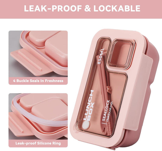Bento Box - Bento Set with Cutlery - Lunch Bag - Lunch Box - Leakproof Food Container with Compartments - V1188-MS-313-0581