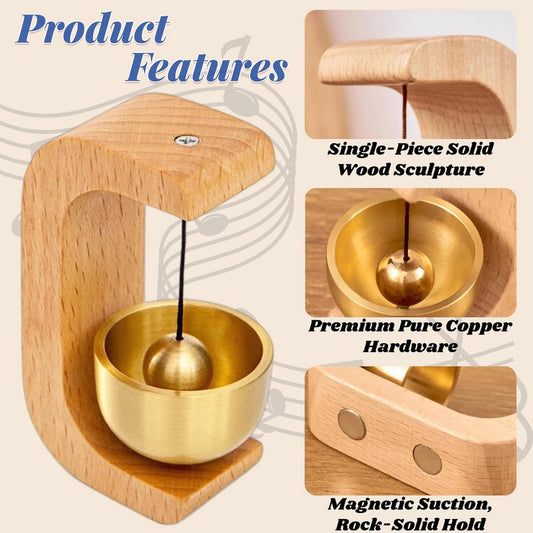 Doorbell - Doorbells - Door Hardware - Wooden Magnetic Doorbell - Door Chime - for shop, refrigerator, porch, V1188-MS-313-0596