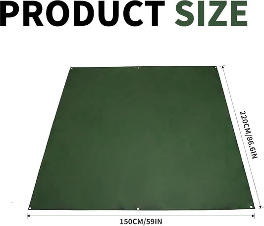 Waterproof camping tarp 2x1.5m - With rings - Heavy-duty groundsheet for tents, outdoor blankets and hammocks V1188-MS-313-0606