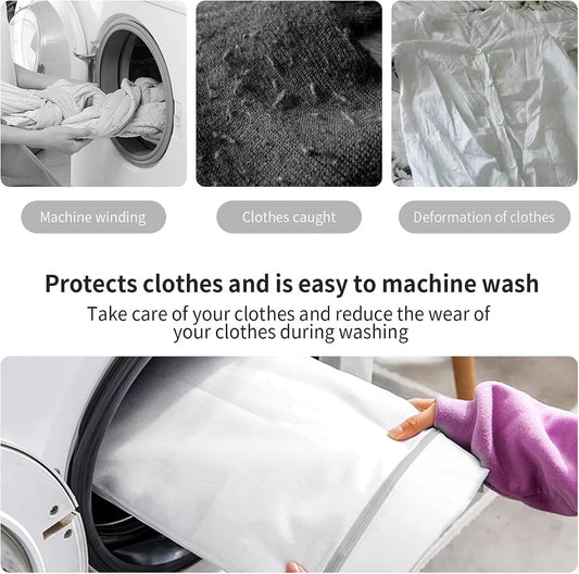 Set of 3 Mesh Laundry Bags - Large Bags - Delicate Clothes - Perfect for Washing Machines - Jackets - Jeans - V1188-MS-313-0653