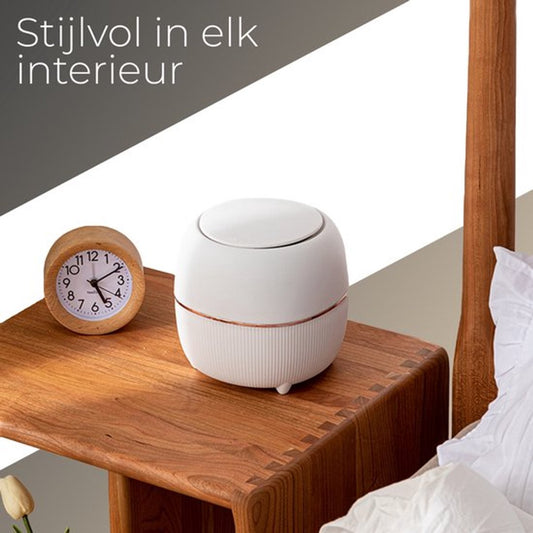 Klein Prullenbak - Designer Trash Can with Lid - Mini Prullenbak - Small trash can ideal for the countertop, V1188-MS-313-0659