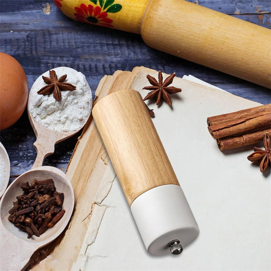 Wooden Salt and Pepper Mill - Premium Quality Salt and Spice Mill - Wooden Salt Mill with Adjustable Ceramic V1188-MS-313-0712