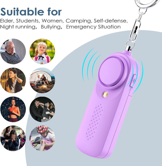 Personal Alarm - 130 dB - Security Siren - Self-Defense Siren - With LED Light-Up Keyring - For Children, V1188-MS-313-0761