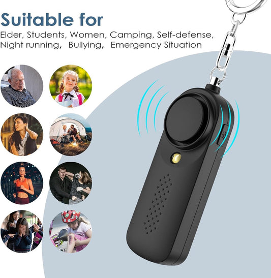Personal Alarm - 130 dB - Security Siren - Self-Defense Siren - With LED Light-Up Keyring - For Children, V1188-MS-313-0762