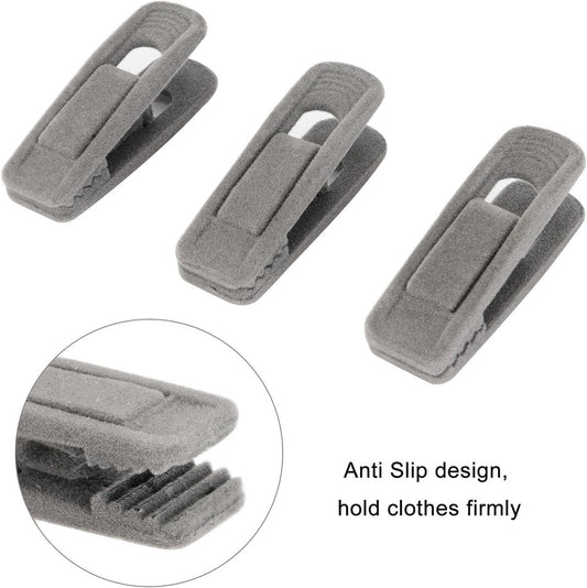 Set of 20 velvet clothespins, flocked clothespins, perfect for use with narrow velvet pendants - Grijs V1188-MS-313-0769