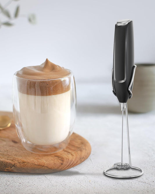 Milk Frother - Milk Frothers - Manual Milk Frother - Electric Milk Frother - Milk Frother with Stand - V1188-MS-313-0834