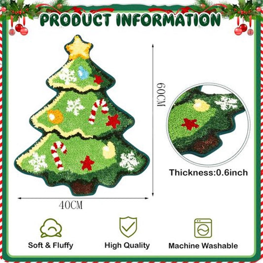 Rugs - Christmas Kitchen Rugs - Snowman and Gingerbread Man Rugs - Christmas Tree Bath Mats - Non-Slip V1188-MS-313-0888