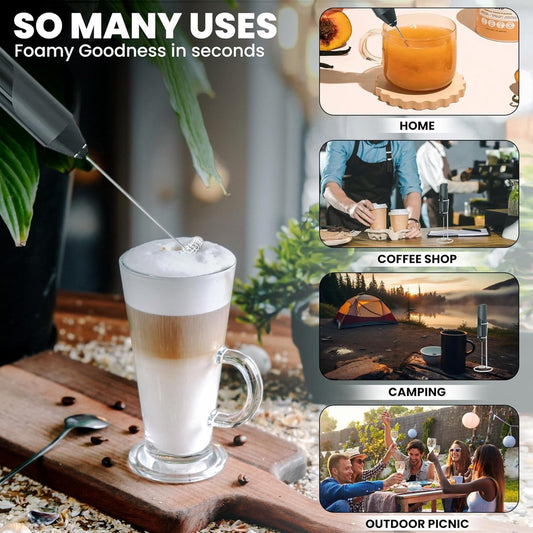 Milk frother - Milk frother - Electric milk frother - Milk frother with stand - Portable battery-operated V1188-MS-313-0968