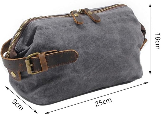 Men's Toiletry Bag - Women's Toiletry Bag - Toiletry Bag with Hook - Waterproof Vintage Canvas - Suitable for V1188-MS-313-0991