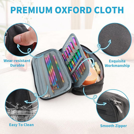 Large capacity pencil case, suitable for teenagers and adults, attractive black pencil case, unisex pencil V1188-MS-313-1045