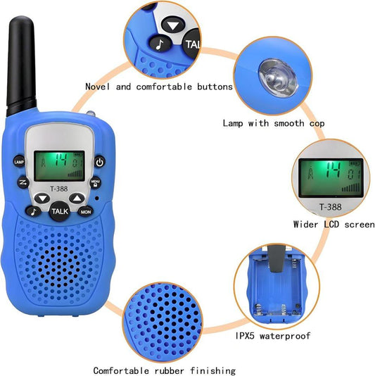 2-Pack Kids Walkie Talkies with 3 km Range, Blue V1188-MS-325-0012