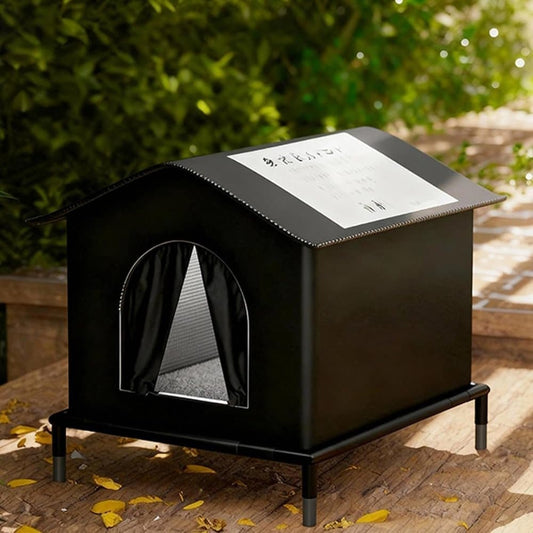 1 Pack Waterproof Insulated Outdoor Cat House for Homeless Cats and Small Animals, 33 x 33 x 33cm Black V1188-MS-325-0055