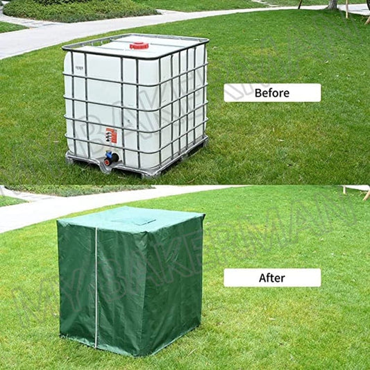 Waterproof UV Resistant IBC Garden Water Tank Cover, 210D Oxford with Zipper, Green V1188-MS-325-0224