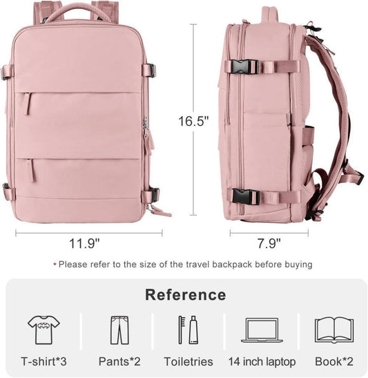 40L Travel Backpack Cabin Bag, Dry Wet Sorting, with Luggage Strap, 42 x 30 x 20 cm, Beige V1188-MS-325-0355