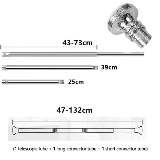 Telescopic Curtain Rod Extendable Cabinet Rod Stainless Steel, 47-132CM V1188-MS-325-0362