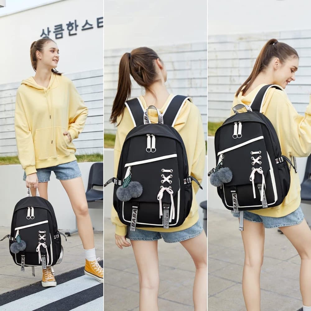 Waterproof Children Backpack for School, Durable Large Capacity Comfortable to Carry, Black V1188-MS-325-0480
