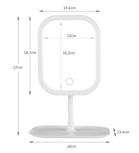 LED Makeup Mirror Rechargeable with Touch Control 3 Colors Dimmable 360 Adjustable, White V1188-MS-325-0527