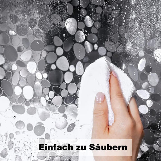 Waterproof Shower Curtain with Bottom Magnet and Weight Pebble Pattern, 180x180 cm V1188-MS-325-0533