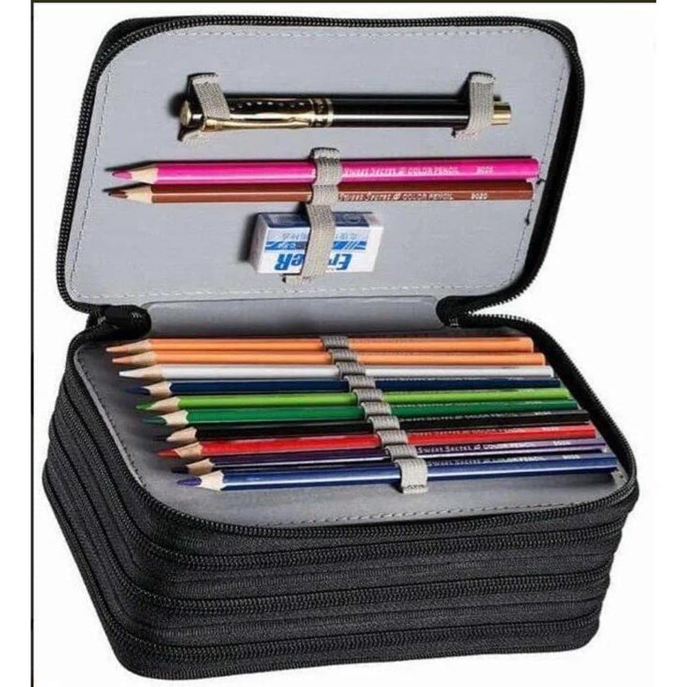 72 Holes Pen Case with Compartments, Large Capacity Lightweight Durable, Gray, Compatible with Students and V1188-MS-325-0605