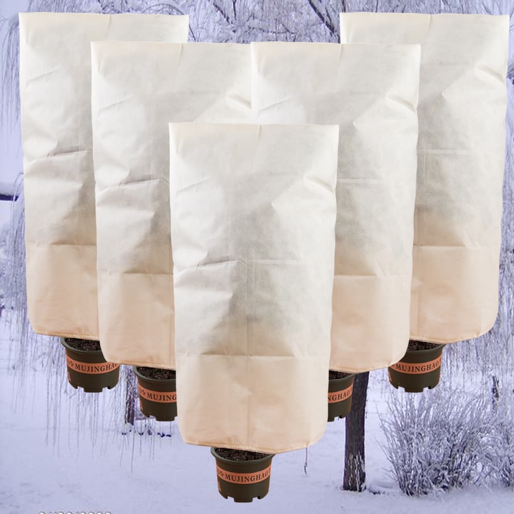 3-Pack Winter Plant Protection Frost Cover with Drawstring, Reusable Durable for Outdoor Plants Fruit Trees V1188-MS-325-0707