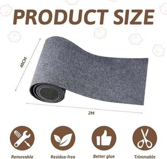 40cm x 200cm Self-Adhesive Cat Scratching Board, Wall and Sofa Protector, DIY Corner Mat for Cats, Dark Gray V1188-MS-325-0776