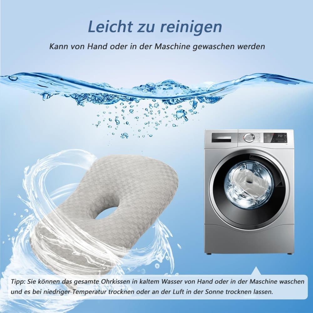 Microfiber Pillow with Ear Holes for Side Sleepers, Comfortable Perforated Design V1188-MS-325-0979