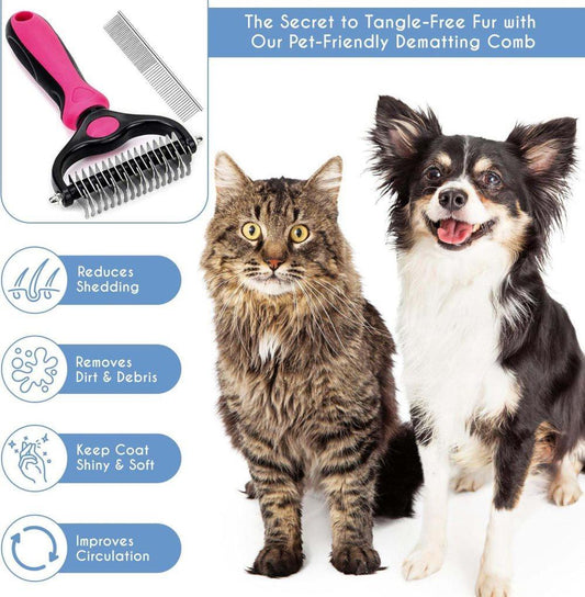Pet grooming undercoat comb for dogs and cats, compatible with Oral-B Braun Xiaomi Philips Samsung, Pink V1188-MS-325-1006
