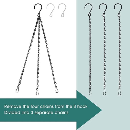 3-Pack Metal Hanging Chains for Plant Supports Bird Feeders Lanterns Wind Chimes with Strong Hooks, Outdoor V1188-MS-325-1043