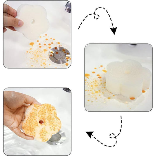 50-Pack Oil Absorbing Sponges for Pool, Flower Shaped, Effective Oil and Dirt Removal V1188-MS-325-1066