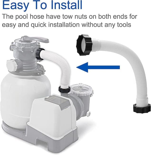 2-Pack Pool Sand Filter Pump Hoses, 15.8 Inch, Replacement for Above-Ground Pool Brine Filter Pumps V1188-MS-325-1103