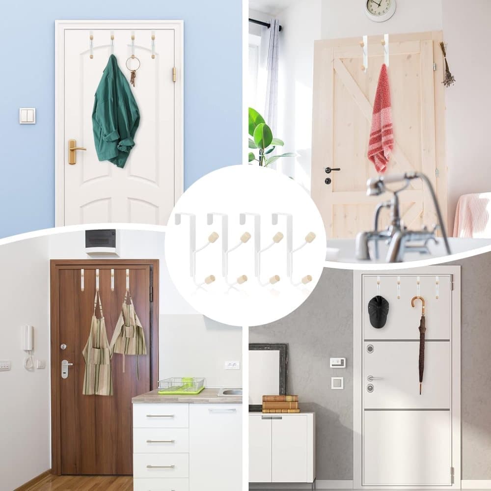 4 Pack Hanging Hooks for Doors, Single Door Hook V1188-MS-325-1237