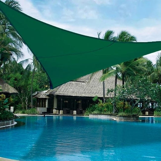 5x5x5m Waterproof Outdoor Sun Sail UV-Protective Triangle Shade Net for Camping Garden Terrace and Pool, Dark V1188-MS-325-1256