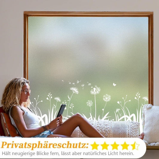 Privacy Window Film Dandelion Pattern UV Protection for Bathroom, 45cm x 500cm V1188-MS-325-1259