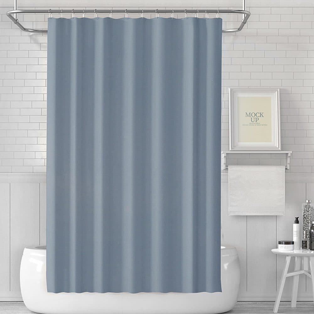 Waterproof mildew resistant PEVA shower curtain, compatible with standard shower rods, 180x180cm, Blue V1188-MS-325-1331