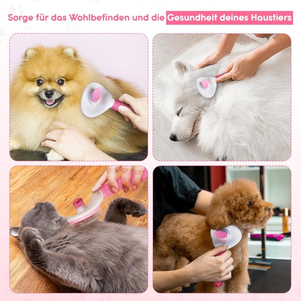 Dog brush and fur brush for dogs and cats, Pink V1188-MS-325-1389