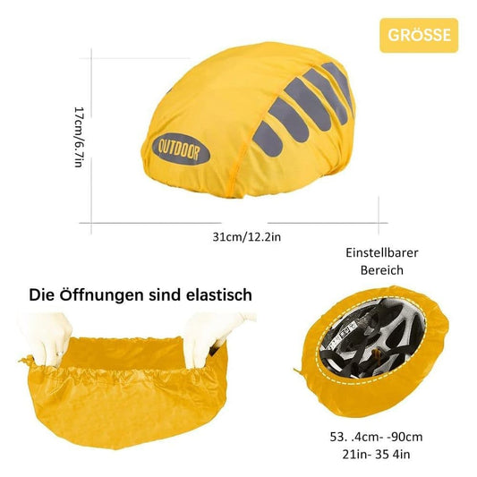 Reflective Bicycle Helmet Cover, Universal Fit, Wind and Water Resistant, Yellow V1188-MS-325-1394