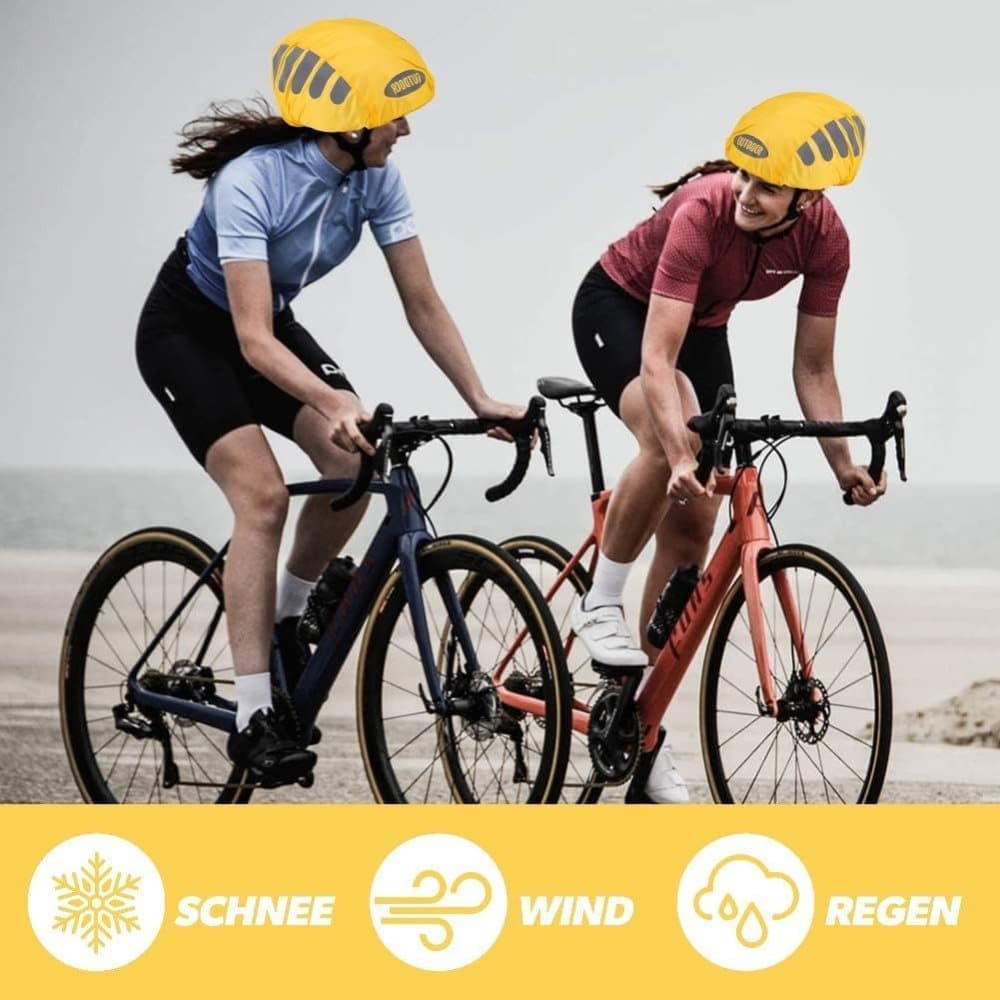 Reflective Bicycle Helmet Cover, Universal Fit, Wind and Water Resistant, Yellow V1188-MS-325-1394