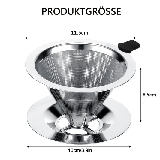 Stainless steel reusable coffee filter, easy to clean and durable, environmentally friendly for brewed V1188-MS-325-1475
